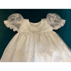 Vtg Infant Natalie's Baptismal Christening Ivory Gown, 6-9 months
